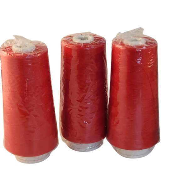 Red Overlock Thread Scarlet 101 100% Spun Polyester 3000 Yards Pack Of 3 - Picture 5 of 10